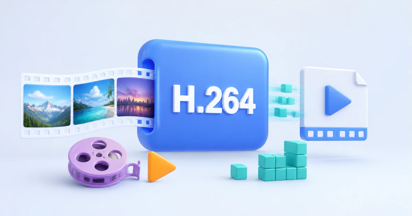 Видеокадры проходят через кодек H.264 и превращаются в компактный видеофайл