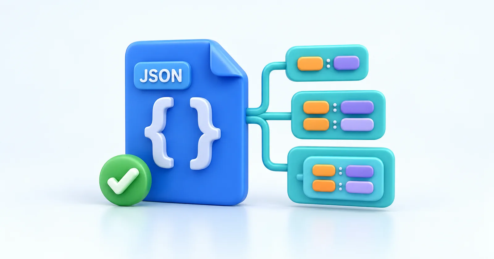 Файл JSON с фигурными скобками раскрывается в дерево вложенных блоков с парами ключей и значений