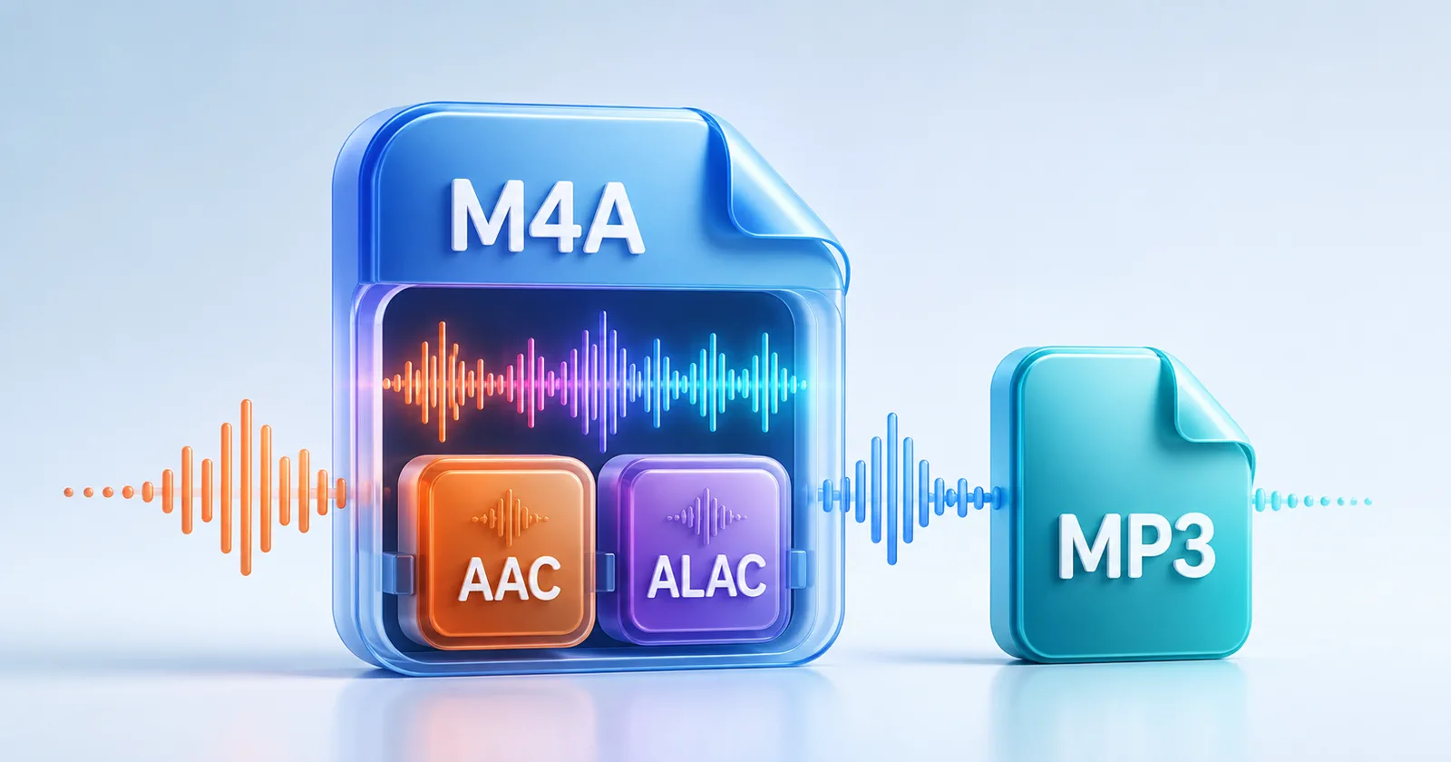 M4A-контейнер содержит аудио AAC или ALAC и сравнивается с отдельным файлом MP3