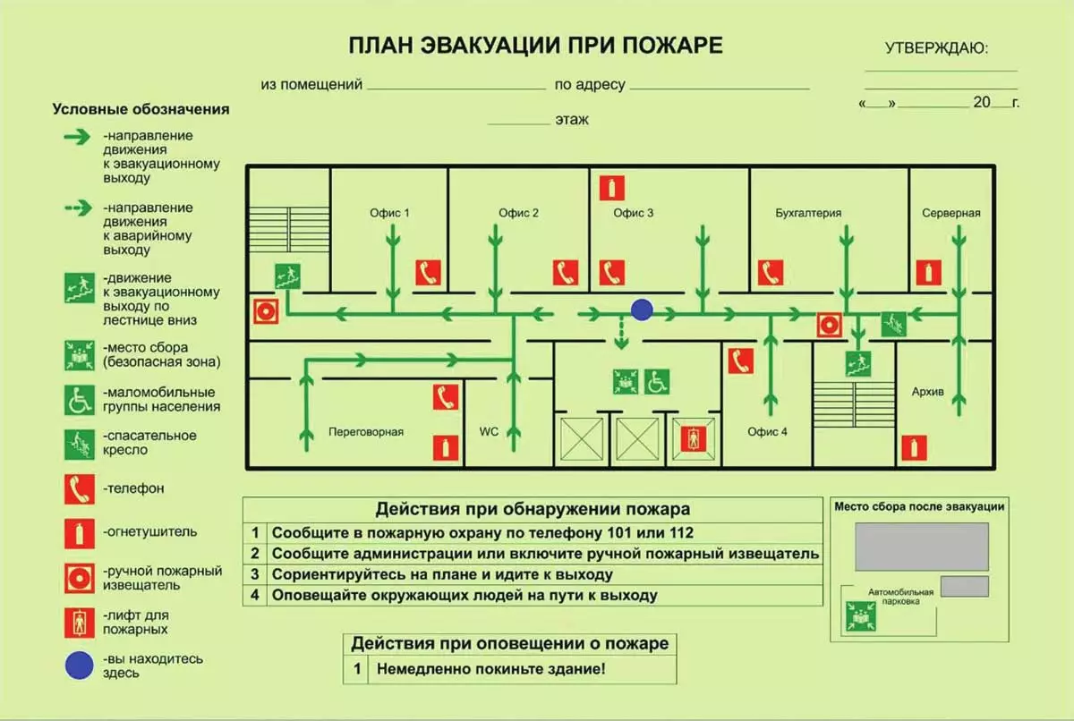 План эвакуации чертеж гост